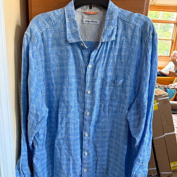 Tommy Bahama Blue Plaid XL Shirt - Picture 1 of 2